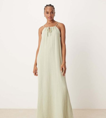 Robe longue en étamine - sauge - Jdy Tall - Modalova