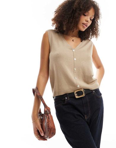 Top in maglia senza maniche beige double-face - JDY - Modalova