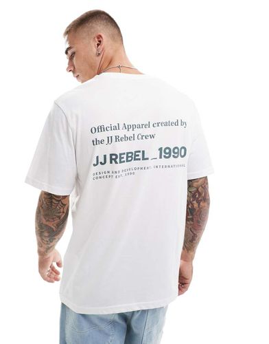 T-shirt bianca con stampa sul retro - JJ Rebel - Modalova