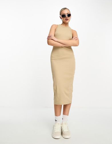 Robe longueur mollet côtelée à dos nageur - Sable - Jjxx - Modalova