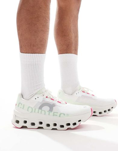 ON - Cloudmonster - Sneakers da corsa bianche e verde lime - On Running - Modalova