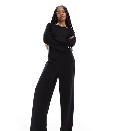 Tuta jumpsuit ampia nera con scollo rotondo sul retro - ONLY Tall - Modalova