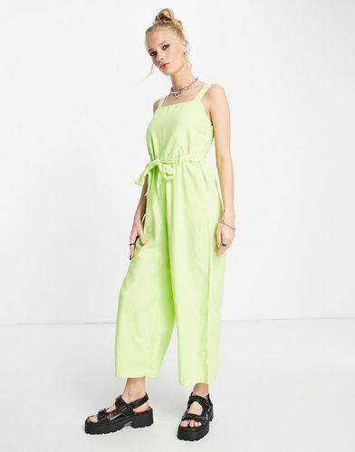 Tuta jumpsuit con gonna pantalone e scollo quadrato in lino - ONLY - Modalova