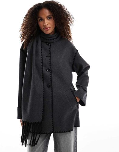 Cappotto con sciarpa effetto lana - ONLY - Modalova