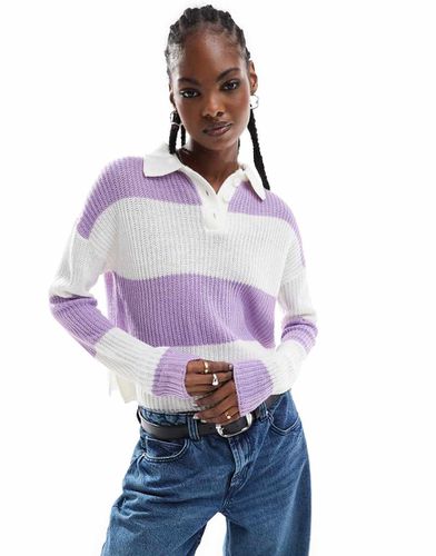 Only - Nicci - Polo a righe viola - ONLY - Modalova