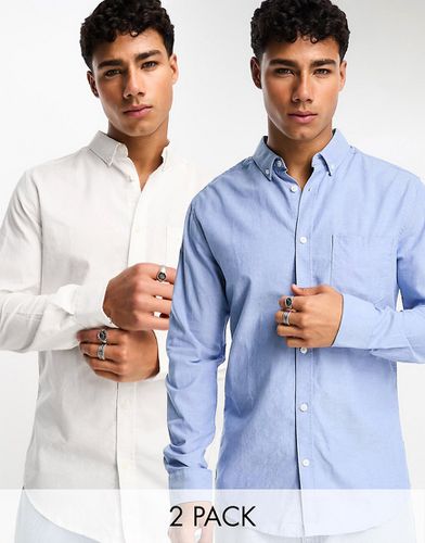 Confezione da 2 camicie Oxford bianca e blu - ONLY & SONS - Modalova