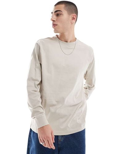 T-shirt color pietra a maniche lunghe - ONLY & SONS - Modalova