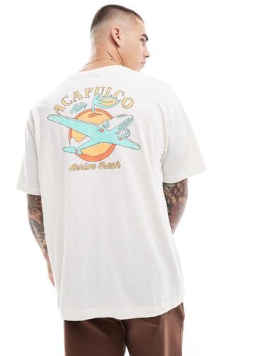 T-shirt comoda sporco con stampa "Acapulco" sul retro - ONLY & SONS - Modalova