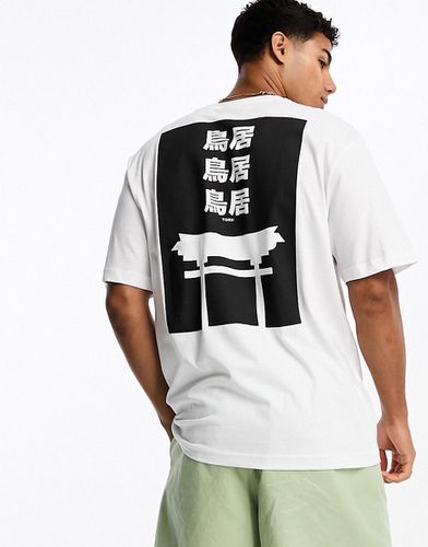T-shirt oversize bianca con stampa di tempio - ONLY & SONS - Modalova