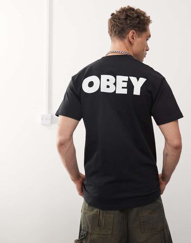 T-shirt nera con logo in grassetto - Obey - Modalova