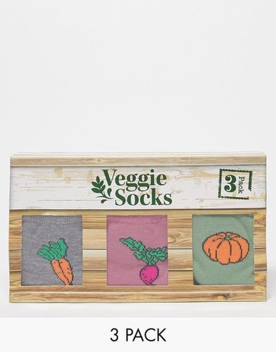 Sock Company - Set regalo con 3 paia di calzini multicolore con stampa di verdure - Orrsum - Modalova