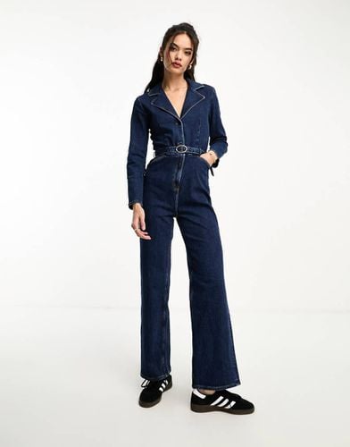 Tuta jumpsuit a fondo ampio in denim scuro - Other Stories - Modalova