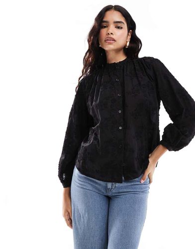 Blusa nera con ricami floreali - Other Stories - Modalova