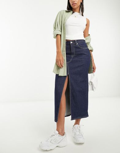 Gonna lunga in denim rinse wash con spacco - Other Stories - Modalova