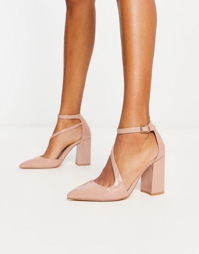 Scarpe a punta con tacco largo beige - London Rebel - Modalova