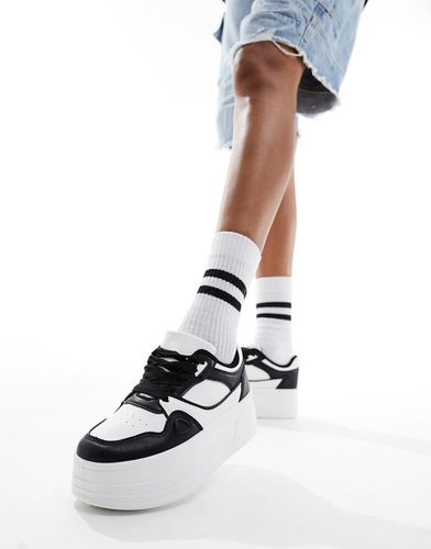 Sneakers flatform a pannelli bianche - London Rebel - Modalova