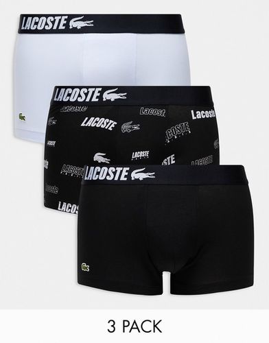 Confezione da 3 boxer aderenti in cotone elasticizzato con logo - Lacoste - Modalova