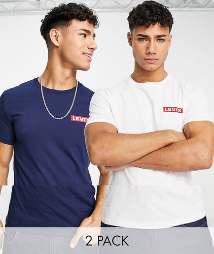 Confezione da 2 T-shirt blu navy/bianca con riquadro del logo piccolo - Levi's - Modalova