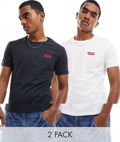 Confezione da due T-shirt con riquadro del logo piccolo, colore nero/bianco - Levi's - Modalova