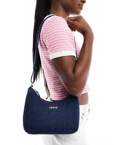 Borsa piccola da spalla in denim blu con logo - Levi's - Modalova