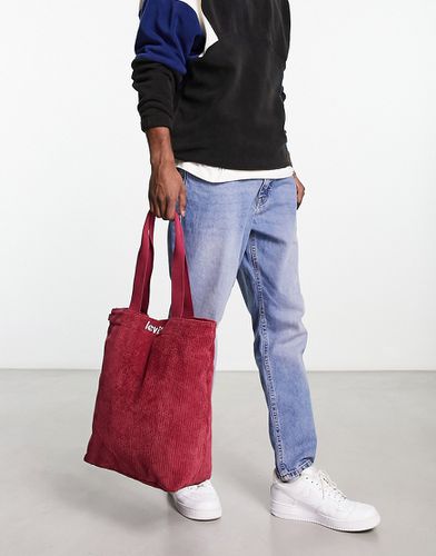 Maxi borsa in tessuto a coste rossa con logo poster - Levi's - Modalova