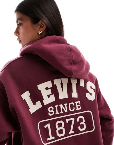 Salinas - Felpa con cappuccio comoda bordeaux con logo stile college football sul retro - Levi's - Modalova