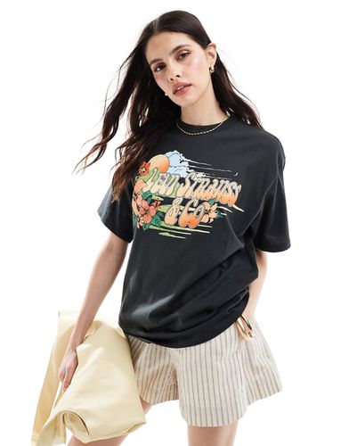 Stack Surf - T-shirt nera oversize con stampa - Levi's - Modalova