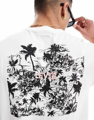 T-shirt comoda bianca a fiori con logo - Levi's - Modalova