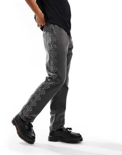 Jeans neri decorati con strass sui lati - Liquor N Poker - Modalova