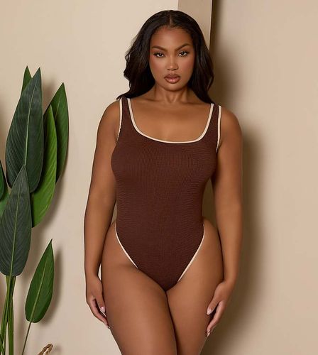 Curve - Maillot 1 pièce à bords contrastants - Moda Minx - Modalova