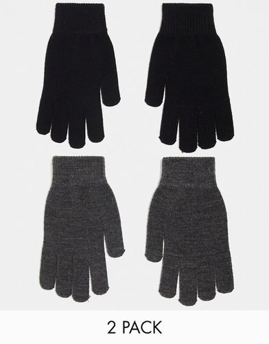 Confezione da 2 paia di guanti neri e grigi - Monki - Modalova