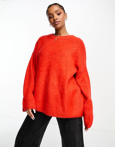Maglione in maglia spazzolata rossa - Monki - Modalova