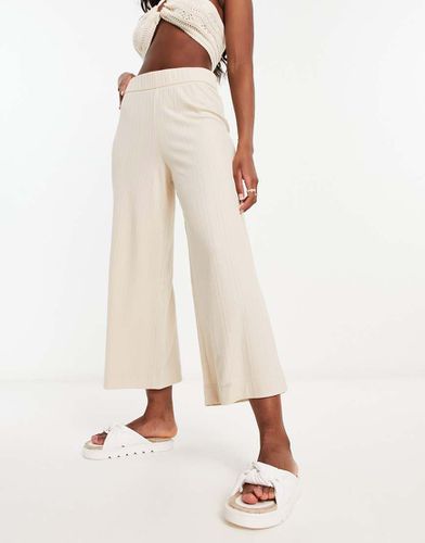 Pantaloni corti a fondo ampio beige a coste - Monki - Modalova