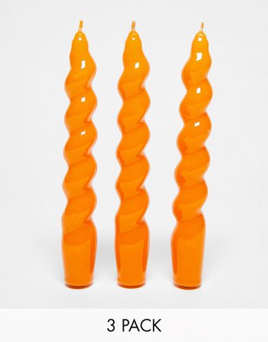 MAEGEN - Confezione da 3 candele affusolate a spirale arancioni - MAEGAN - Modalova