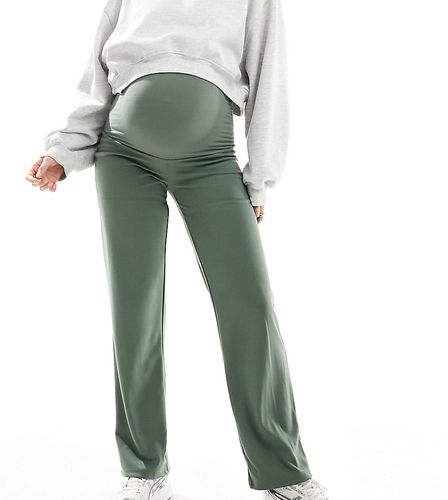 Mamalicious Maternity - Pantaloni dritti kaki con fascia sopra il pancione - Mama.licious - Modalova