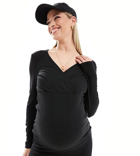 Mamalicious Maternity - Top a maniche lunghe multifunzione per l'allattamento con scollo a V in coordinato - Mama.licious - Modalova