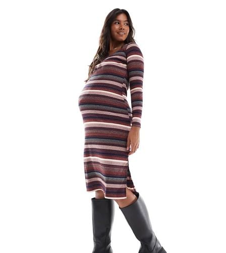 Mamalicious Maternity - Vestito lungo a righe a coste in tessuto pesante - Mama.licious - Modalova