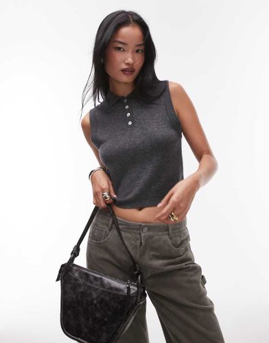 Capsule - Pull sans manches boutonné - Mango - Modalova