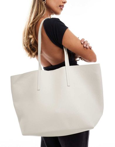 Borsa shopping grande bianco sporco - Mango - Modalova