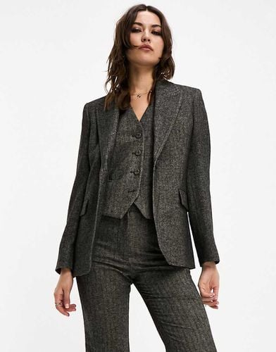 Blazer a spina di pesce in misto lana - Mango - Modalova