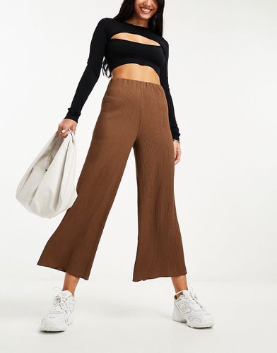 Pantaloni culotte marroni con vita elasticizzata - Mango - Modalova