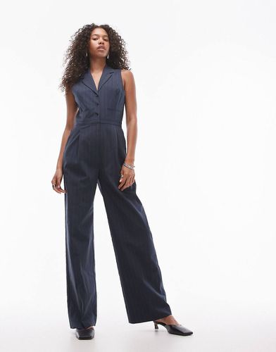 Tuta jumpsuit con motivo gessato e dettagli stile abito - Mango - Modalova