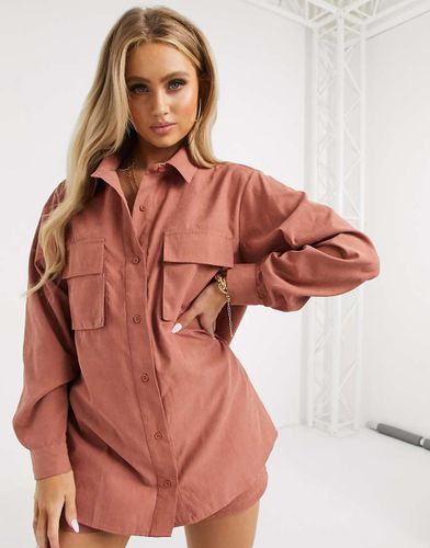 Camicia multitasche in twill ruggine in coordinato - Missguided - Modalova