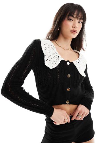 Cardigan con colletto oversize lavorato - Miss Selfridge - Modalova