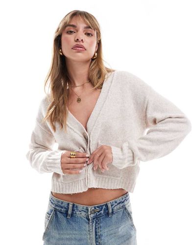 Cardigan squadrato avena con cuciture - Miss Selfridge - Modalova