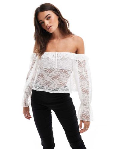 Blusa con dettaglio in pizzo con volant - Miss Selfridge - Modalova