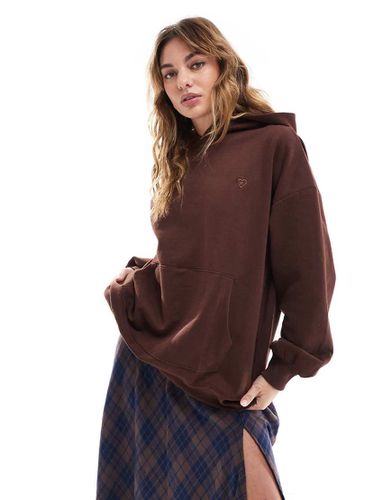 Felpa con cappuccio oversize color cioccolato - Miss Selfridge - Modalova