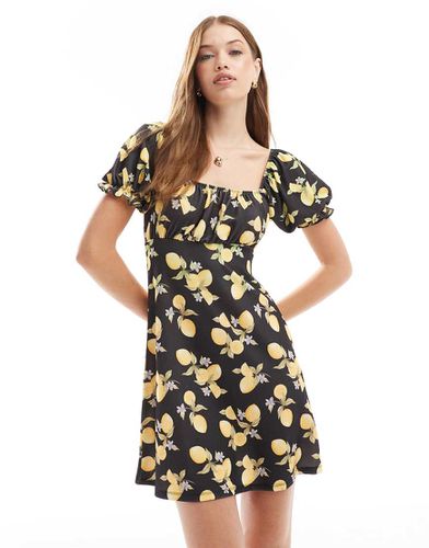 Vestito corto stile babydoll con stampa di limoni - Miss Selfridge - Modalova