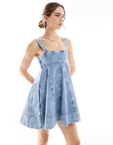 Vestito in denim stile babydoll lavaggio acido - Miss Selfridge - Modalova