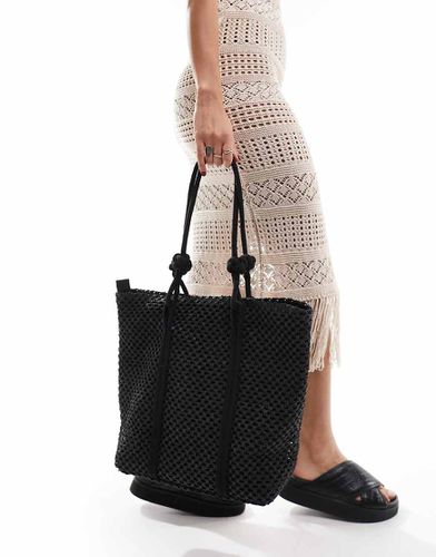 Borsa shopping di paglia nera - My Accessories - Modalova